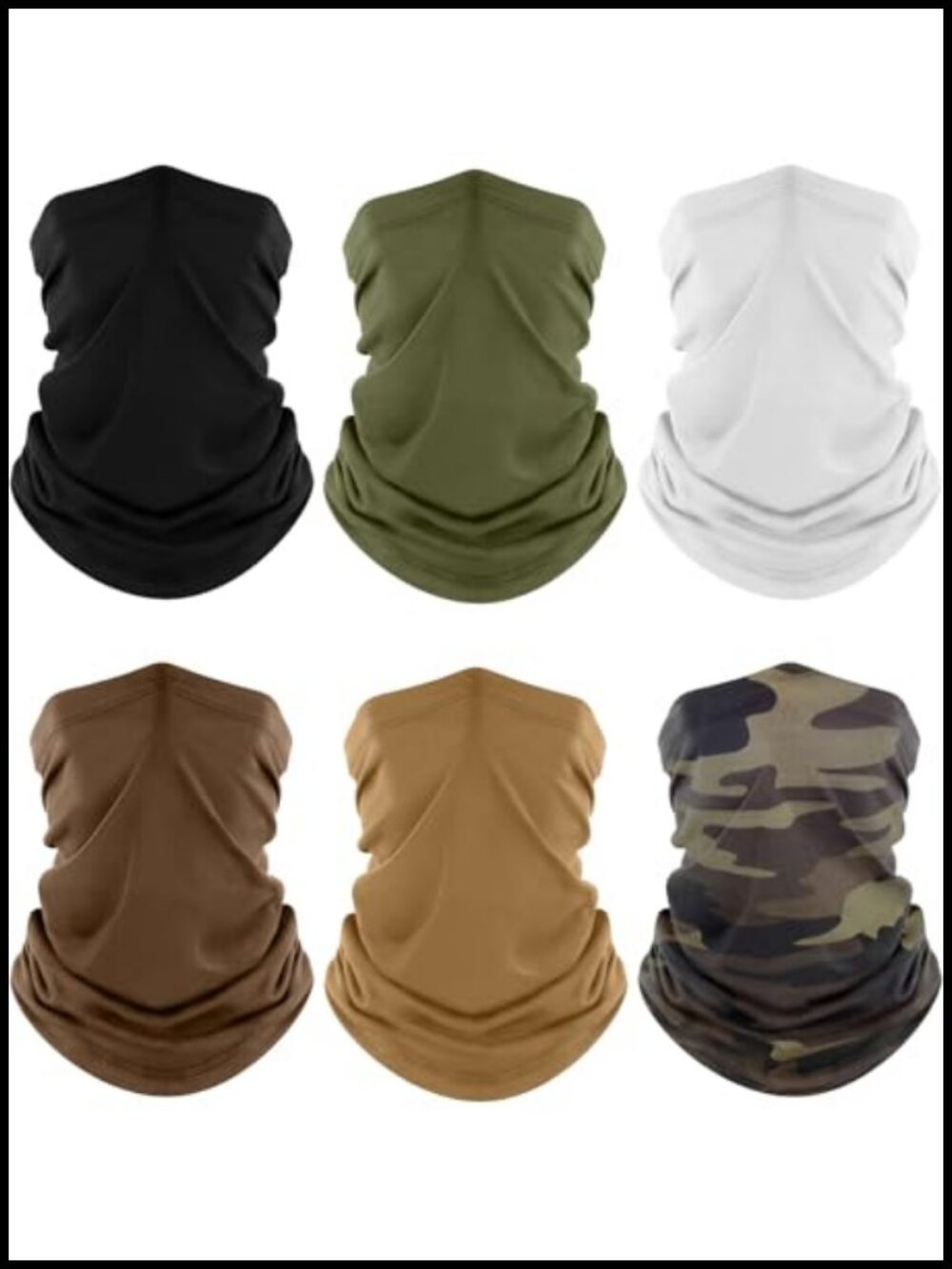6 Pack Cooling Neck Gaiter UV Protection Bandana Face Mask Headwear